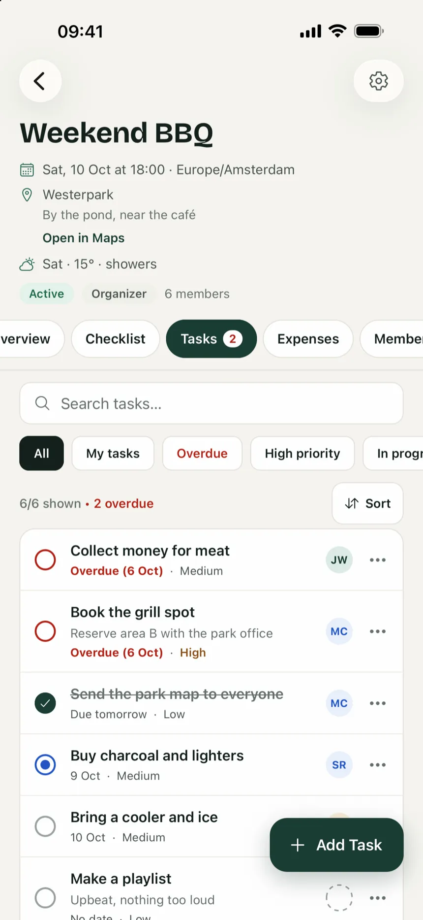 Planneryo: event tasks with owners and due dates