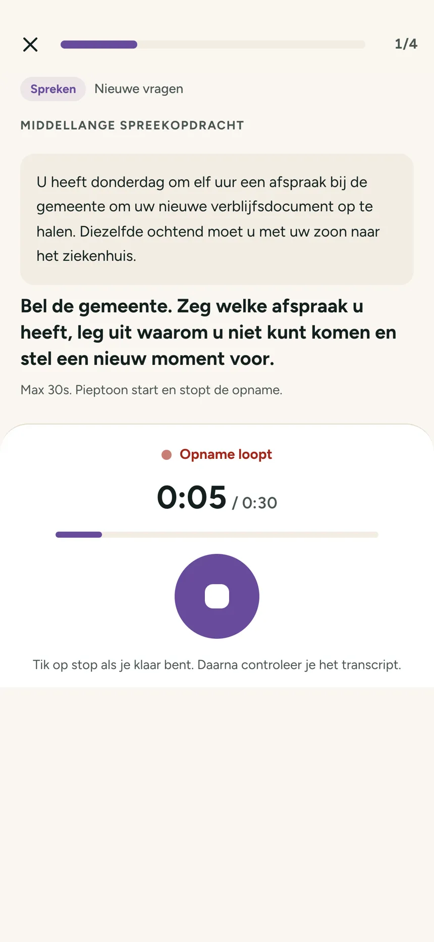 Slaagtaal: a timed speaking task